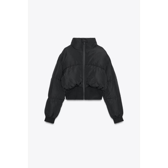 ZARA COMBINED CROPPED PUFFER JACKET - Picture 1 of 9